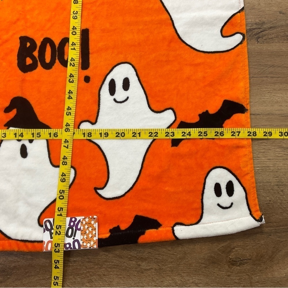 Halloween Towel Ghost Bathroom Boo OEKO-TEX Orange Black White Soft 28” W x 53”L - Picture 5 of 8